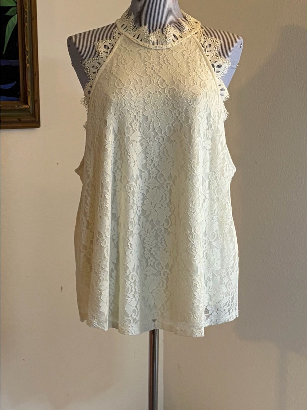 Maurices Cream Lace Halter Camisole